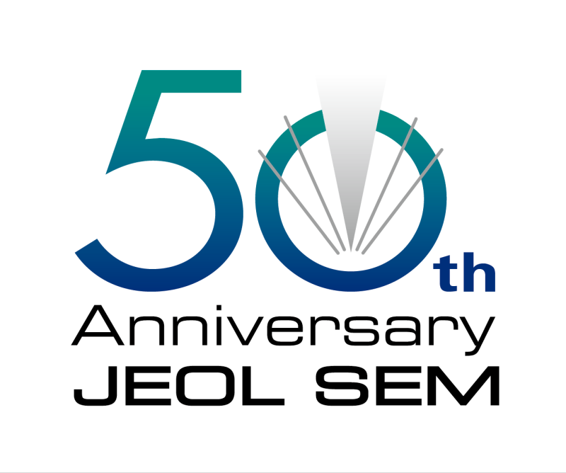 Logo 50 Years JEOL Scanning Electron Microscopes - SEM + TEM