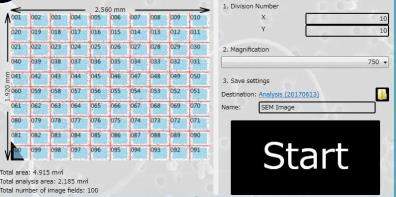 Frame Step Analyzer for Asbestos Analysis (screenshot)